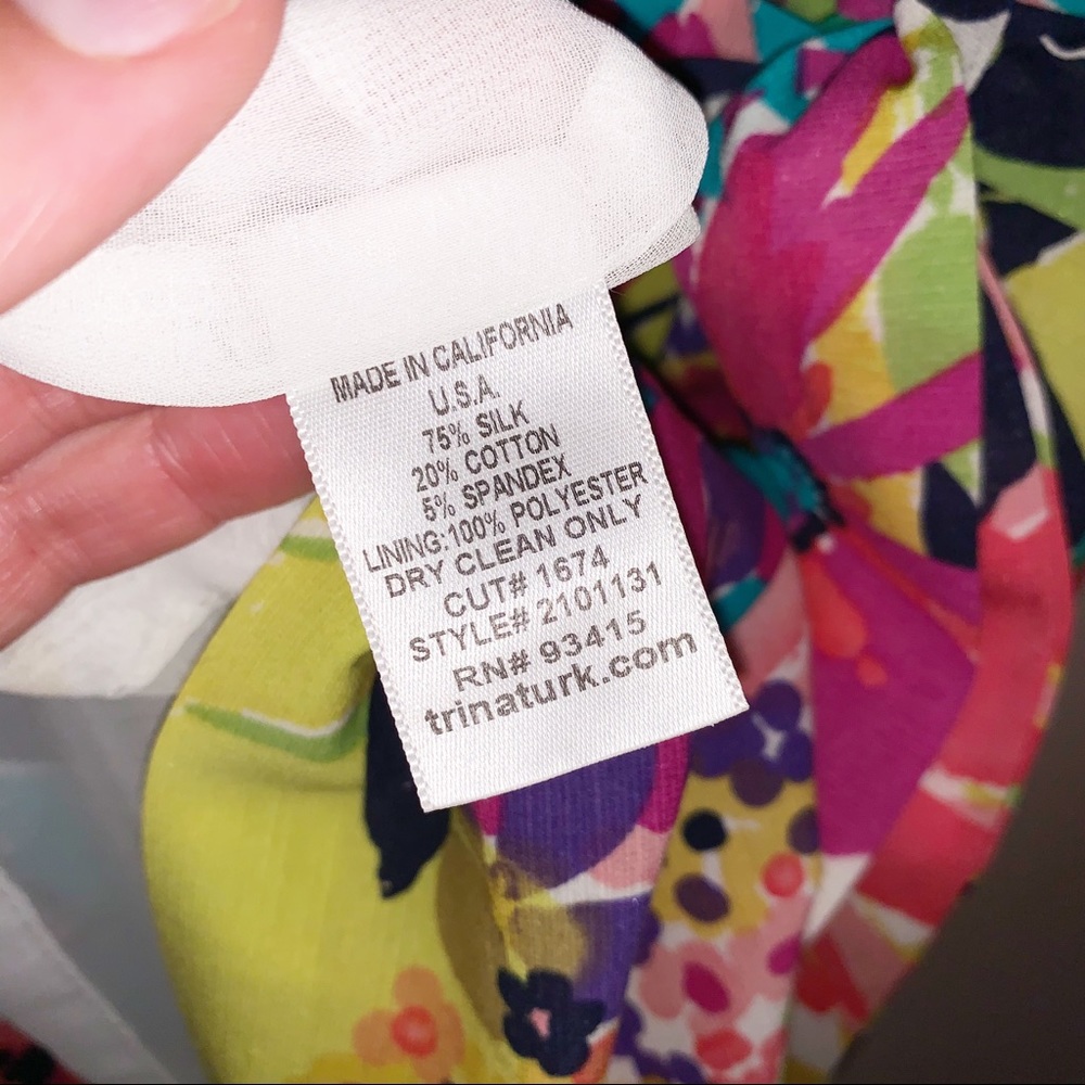 Trina Turk Size 0 Floral Multicolored Dress - Picture 5 of 8